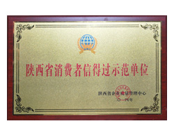 鼎興榮譽(yù)-陜西省消費(fèi)者信得過示范單位
